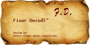 Fiser Dezső névjegykártya