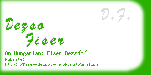 dezso fiser business card